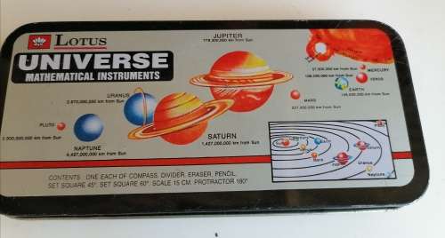 Universe mathematical instruments tin (empty)
