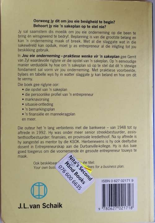 Jou eie onderneming deur G van Zyl