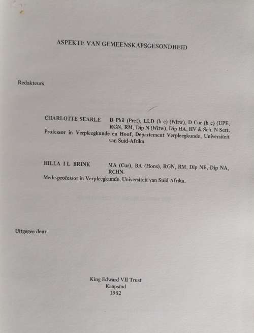 Aspekte van gemeenskapsgesondheid