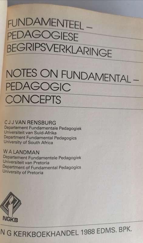 Fundamenteel pedagogiese begripsverklaringe