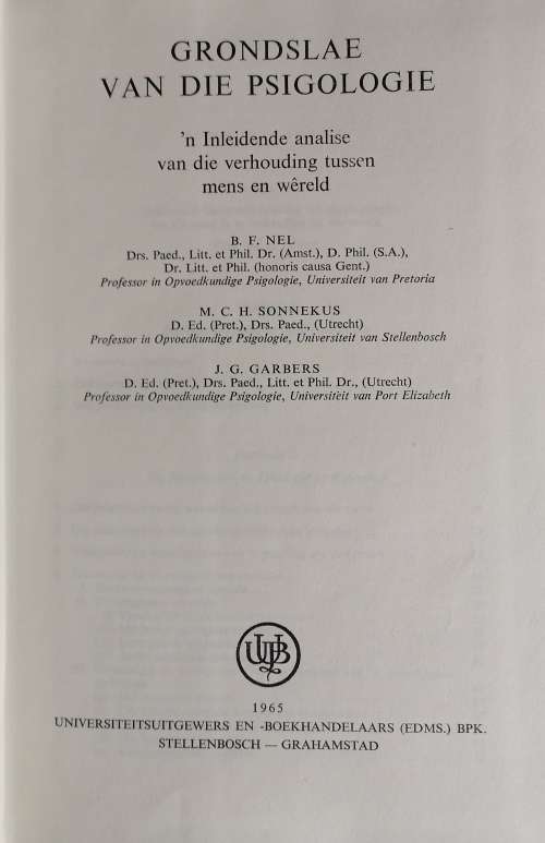Grondslae van die psigologie