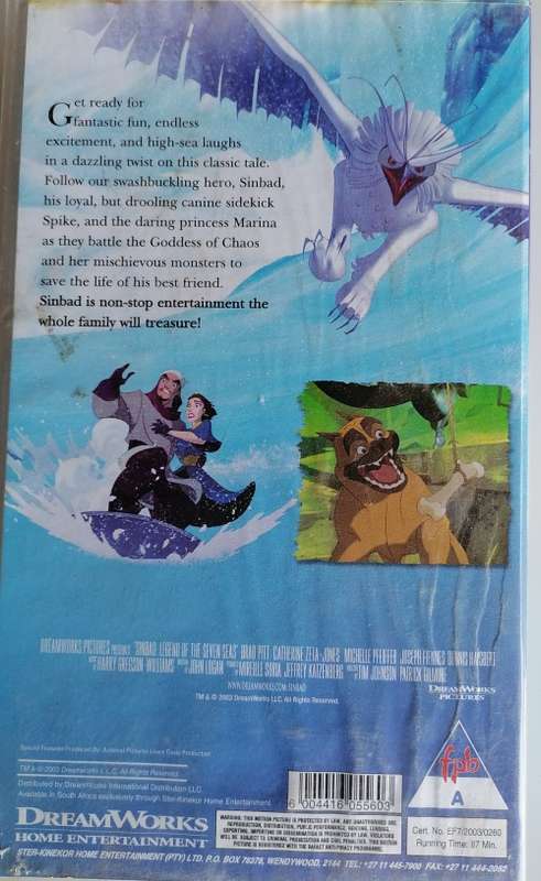 Sinbad legend of the Seven Seas VHS