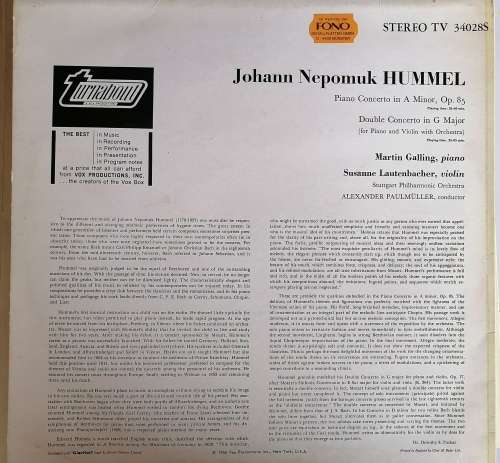 Hummel Piano concerto LP