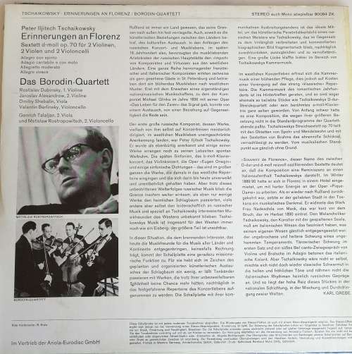 Tschaikowsky Erinnerungen an Florenz LP
