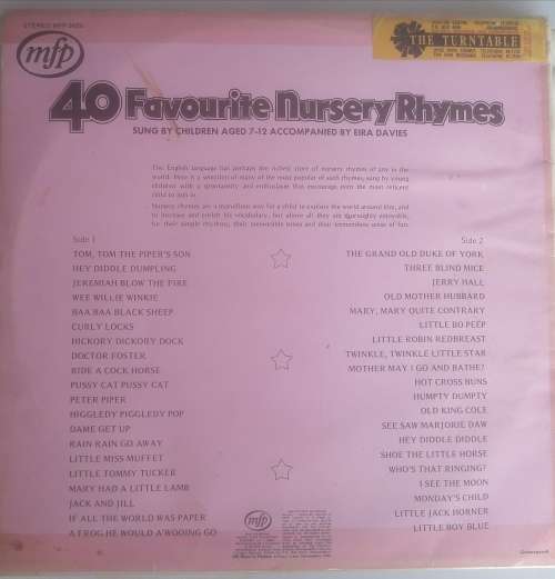 40 Favourite nursery rhymes LP