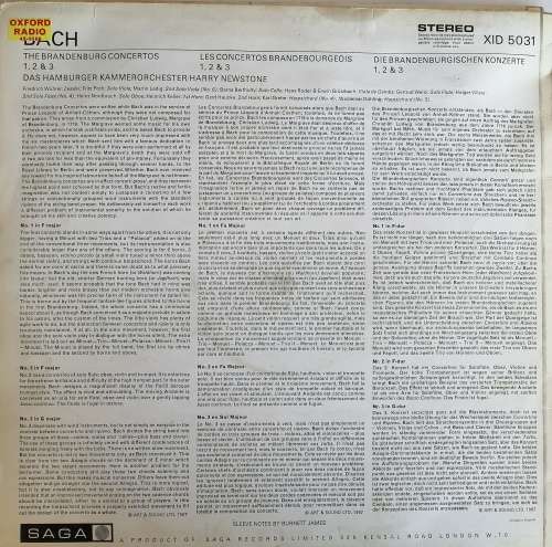 Bach Brandenburg concertos Nos. 1,2 and 3 LP