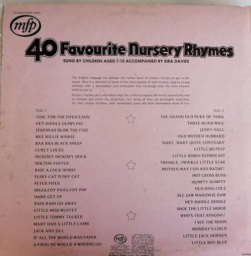 40 Favourite nursery rhymes LP
