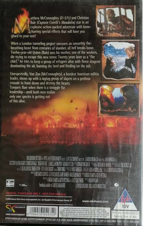 Reign of fire VHS