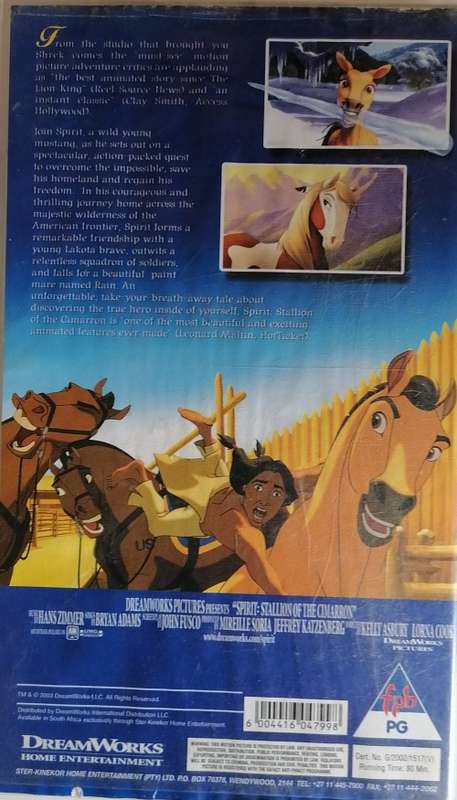 Spirit Stallion of the Cimarron VHS
