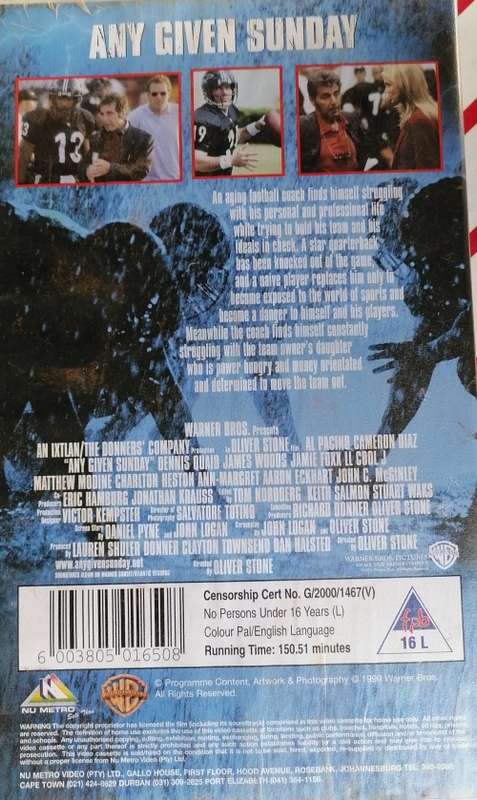 Any given Sunday - Al Pacino VHS