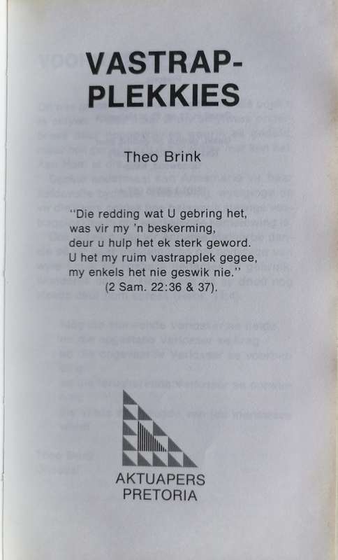 Vastrapplekkies deur Theo Brink