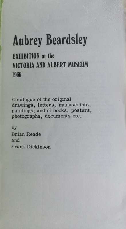 Aubrey Beardsley exhibition at the Victoria and Albert Museum 1966