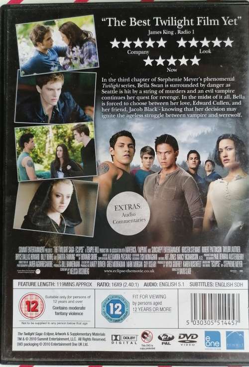 The twilight saga Eclipse dvd