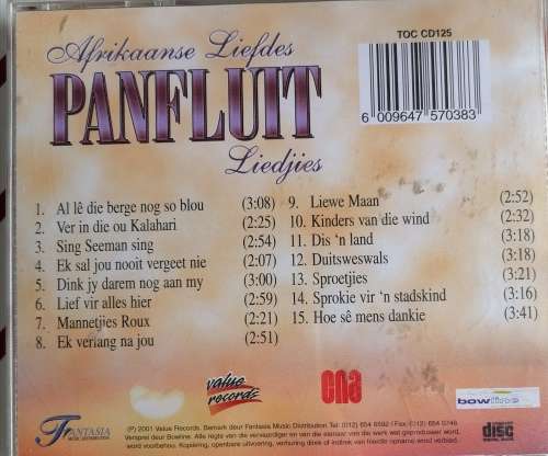 Afrikaanse liefdes panfluit liedjies cd