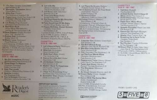 The golden age of Rock n Roll 5 x tapes in a case: Reader`s digest