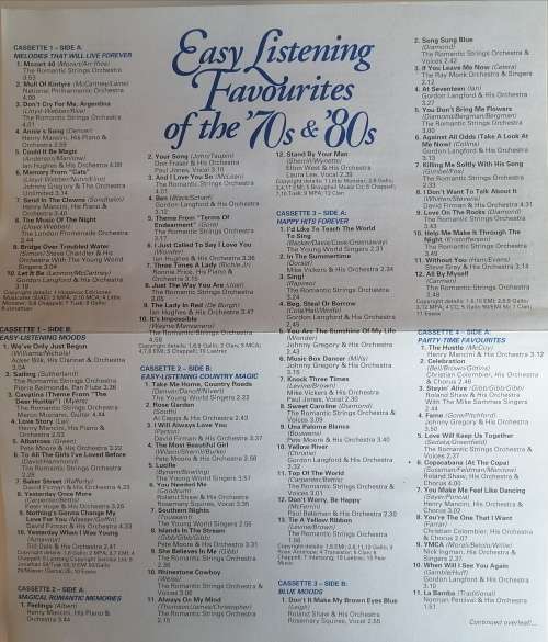 Reader's digest music cassettes: Easy listening of the 70's & 80's