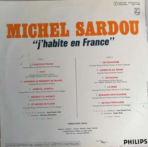 Michel Sardou j`habite en france lp