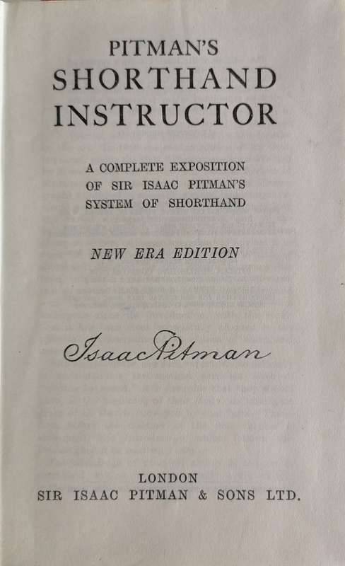 Pitman's shorthand instructor