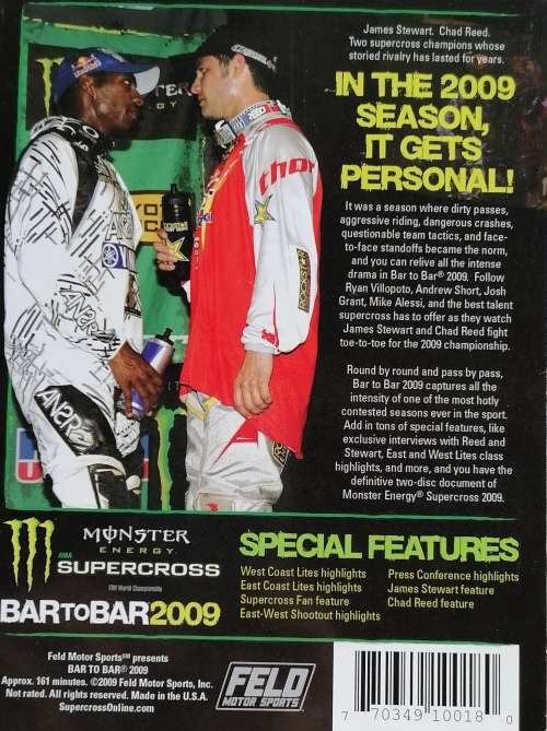 Monster energy supercross Bar to Bar 2009 2 x dvd