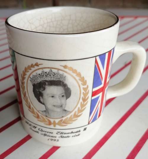 HRH Queen Elizabeth II South African State visit 1995 cup limited edition