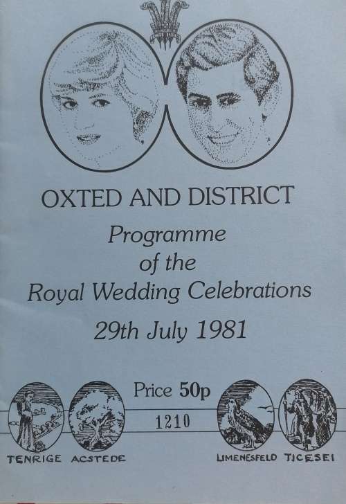 Rare Oxted and district programme of the Royal wedding celebrations 29th July 1981
