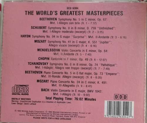 The world`s greatest masterpieces cd