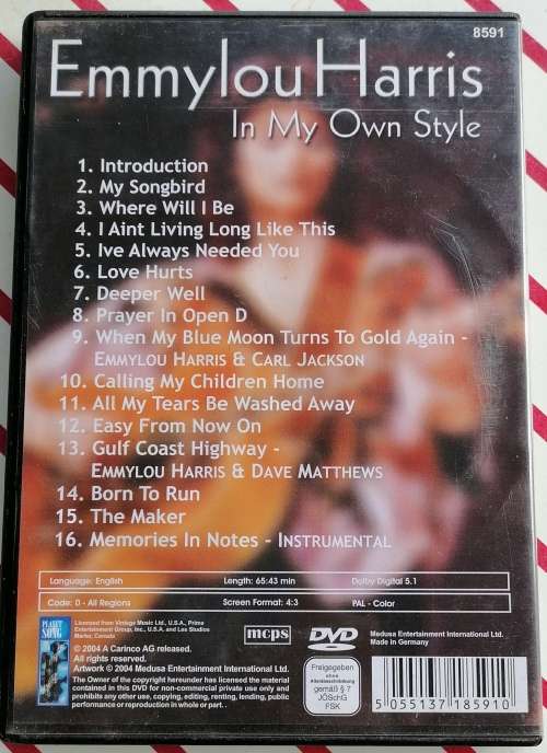 Emmylou Harris In my own style dvd