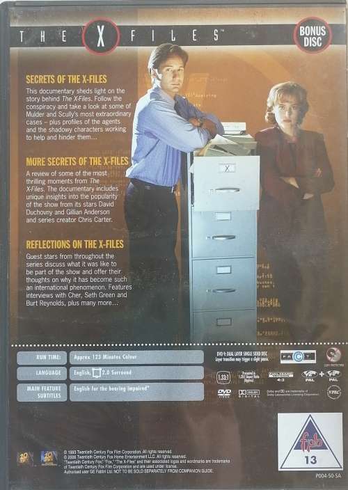 The X-files bonus disc dvd