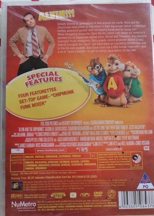 Alvin and The Chipmunks dvd sealed