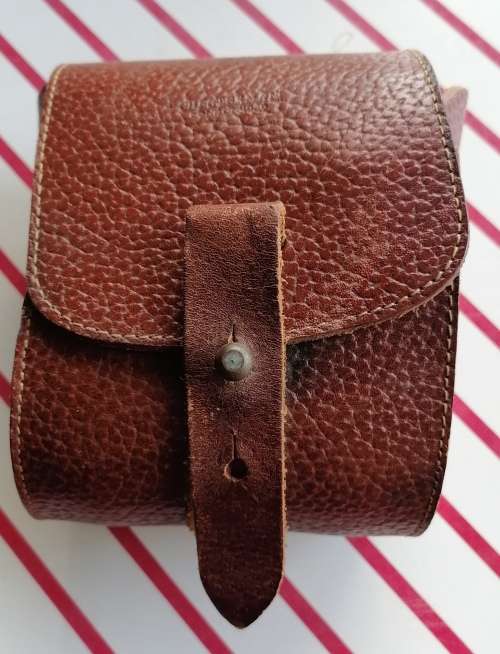Small vintage leather camera bag