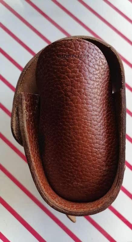 Small vintage leather camera bag