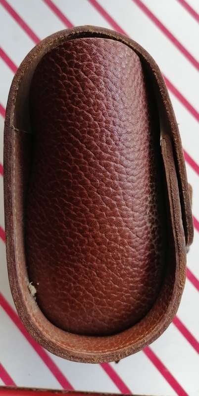 Small vintage leather camera bag