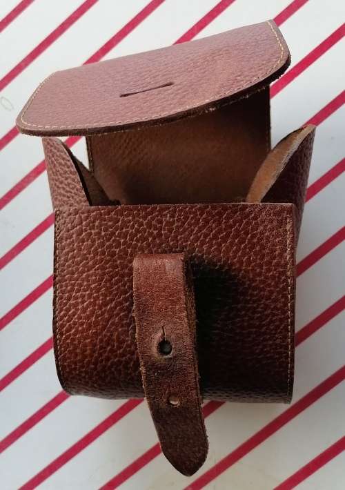 Small vintage leather camera bag