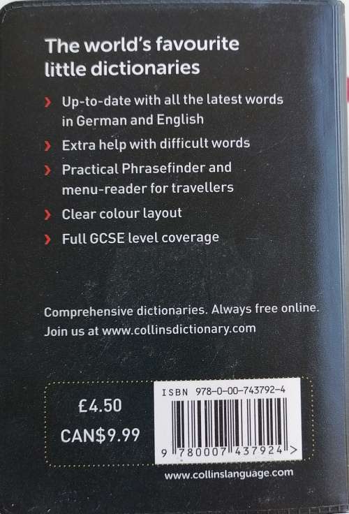 Collins German dictionary - Pocketsize