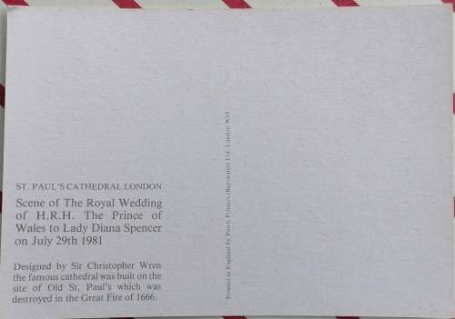 Royal wedding postcard