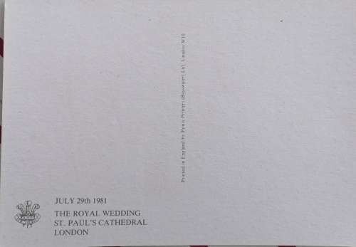 Royal wedding postcard