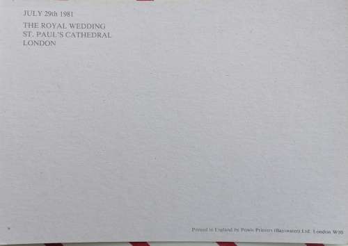 Royal wedding postcard