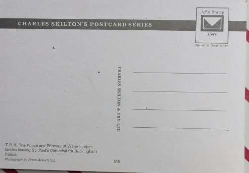 Royal wedding postcard