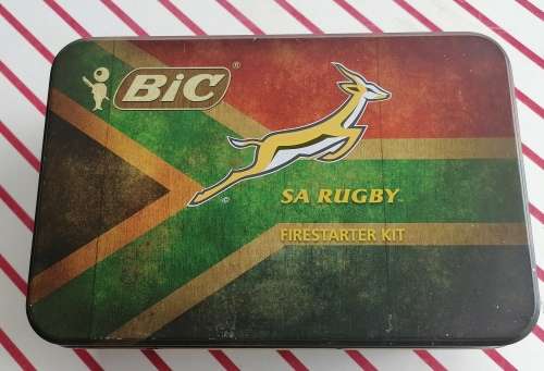 Bic firestarter SA rugby tin