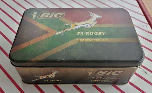 Bic firestarter SA rugby tin