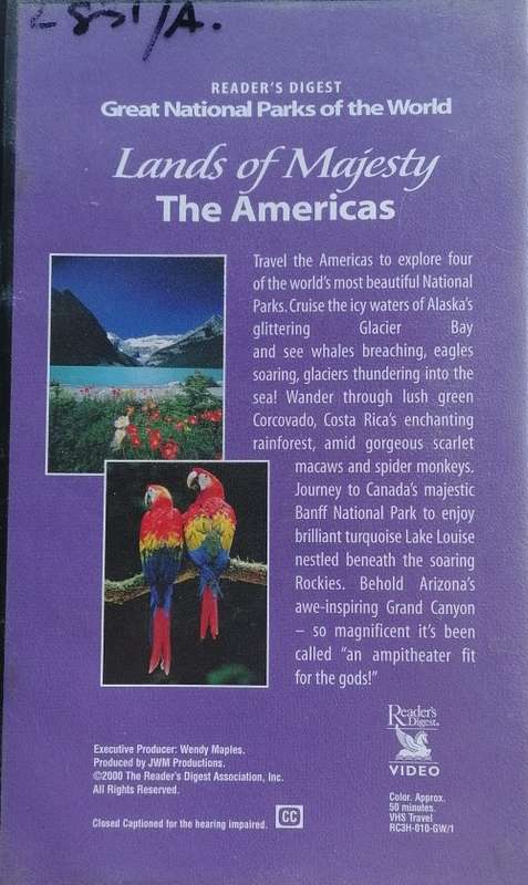 Great national parks of the world - Lands of Majesty The Americas VHS