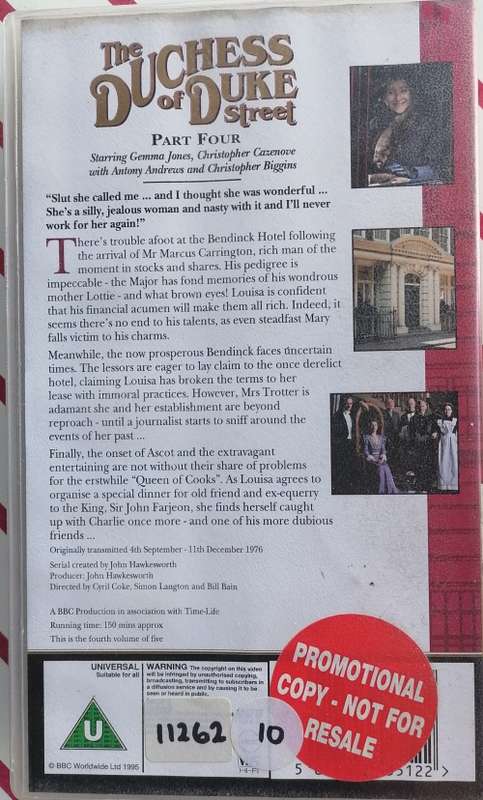 The Duchess of Duke street part four VHS