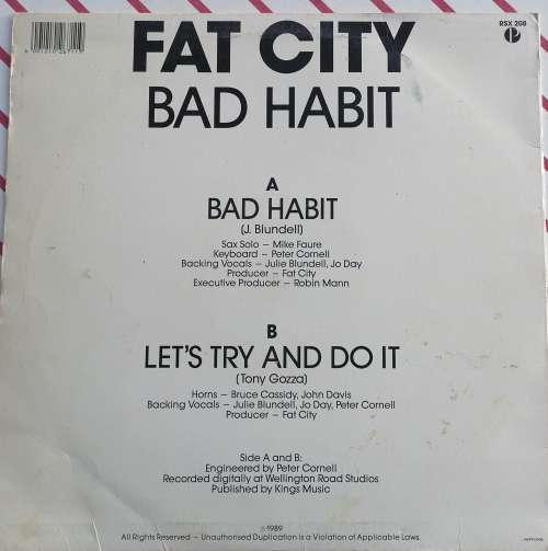 Bad habit - Fat City LP *signed*