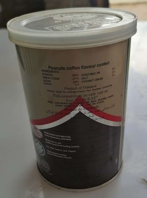 Koh-kae peanuts coffee flavour tin