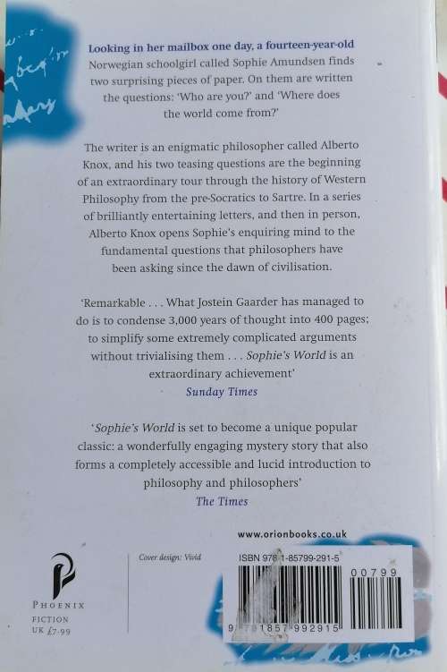 Sophie`s world by Jostein Gaarder