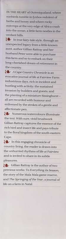 A Cape Country Cronicle by Gillian Rattray