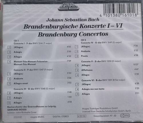 Johann Sebastian Bach Brandenburgische Konzerte 2cd