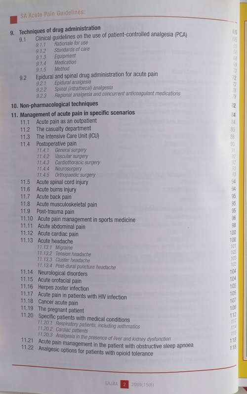 South African acute pain guidelines