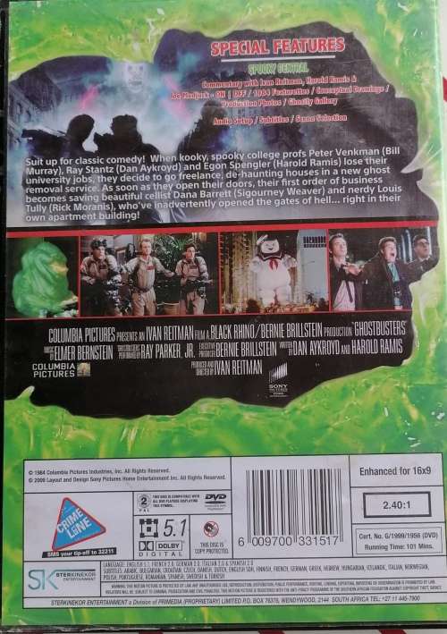 Ghostbusters Special edition dvd