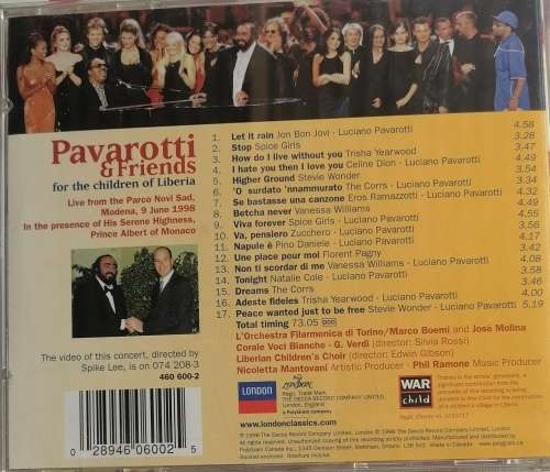 Pavarotti and Friends for the children of Liberia cd